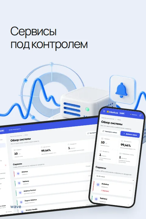 Anketus Health: мониторинг сервисов и серверов, демонстрационный интерфейс